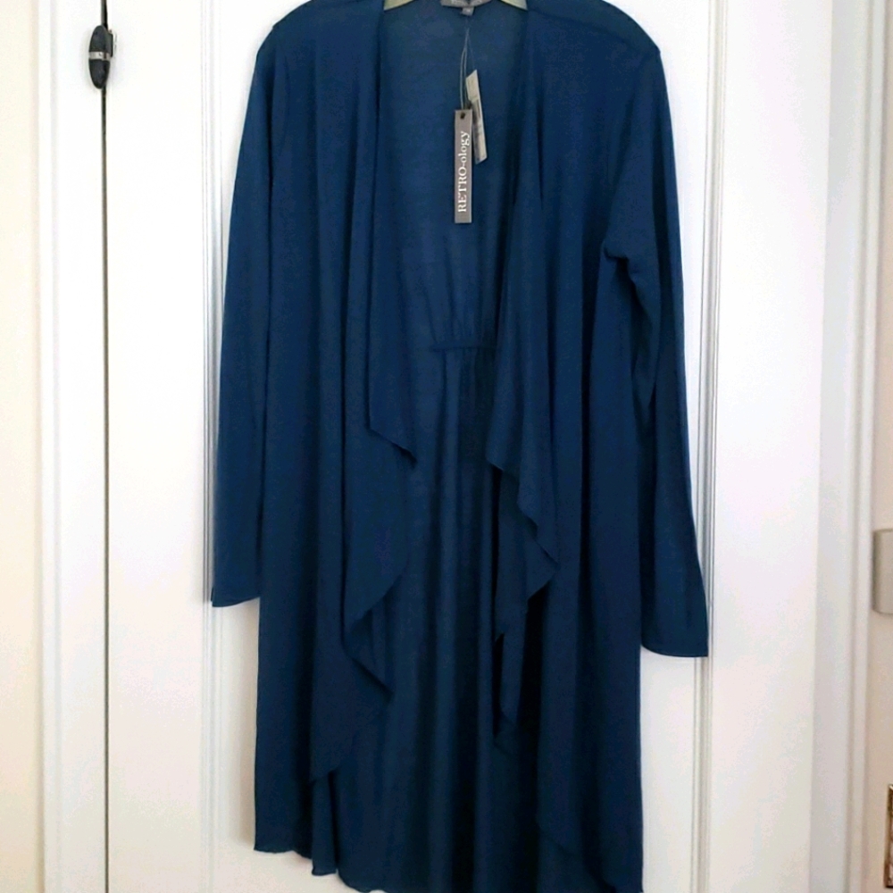 RETRO-ology drape front long sweater Size M